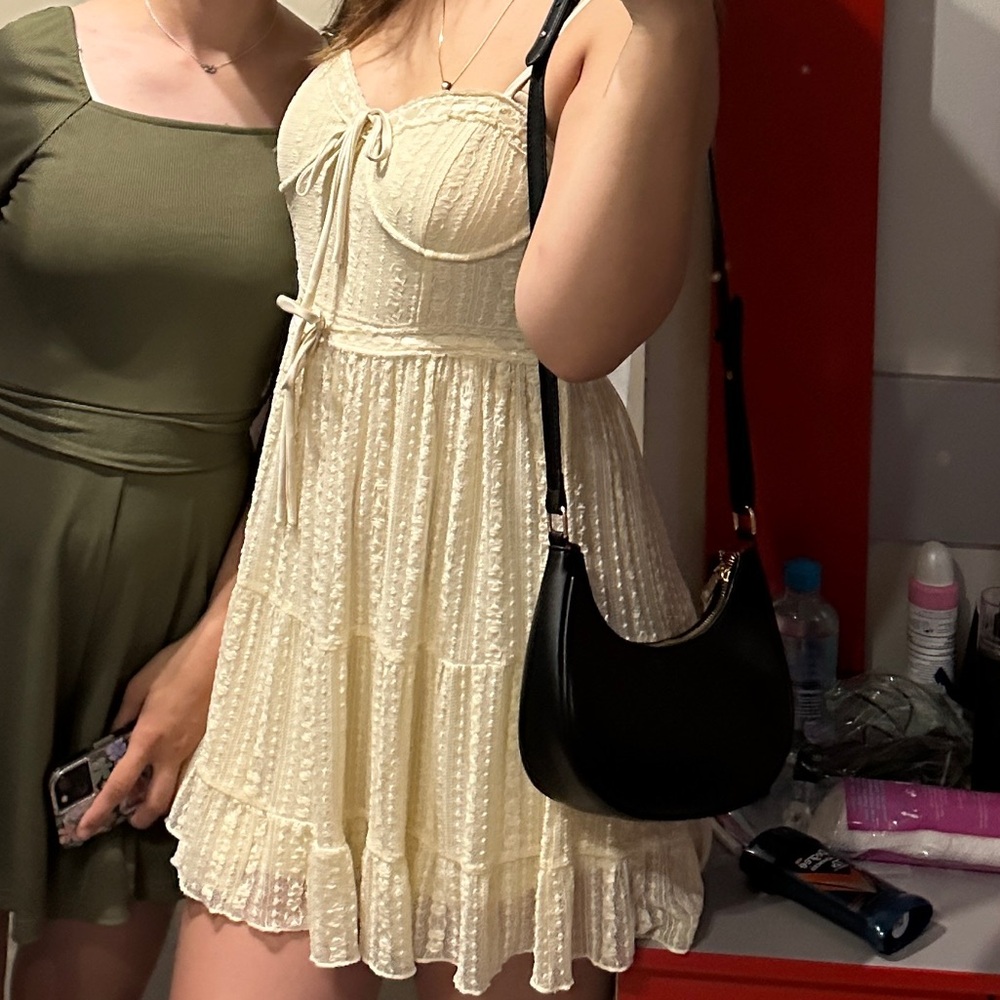 Jessica Simpson Cream Lace Mini Dress